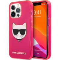 Чехол-накладка Karl Lagerfeld TPU FLUO Case Choupette's для смартфона Apple iPhone 13 Pro Max (Цвет: Pink)
