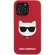 Чехол-накладка Karl Lagerfeld Liquid Silicone Case Choupette Head для смартфона Apple iPhone 13 Pro (Цвет: Red)