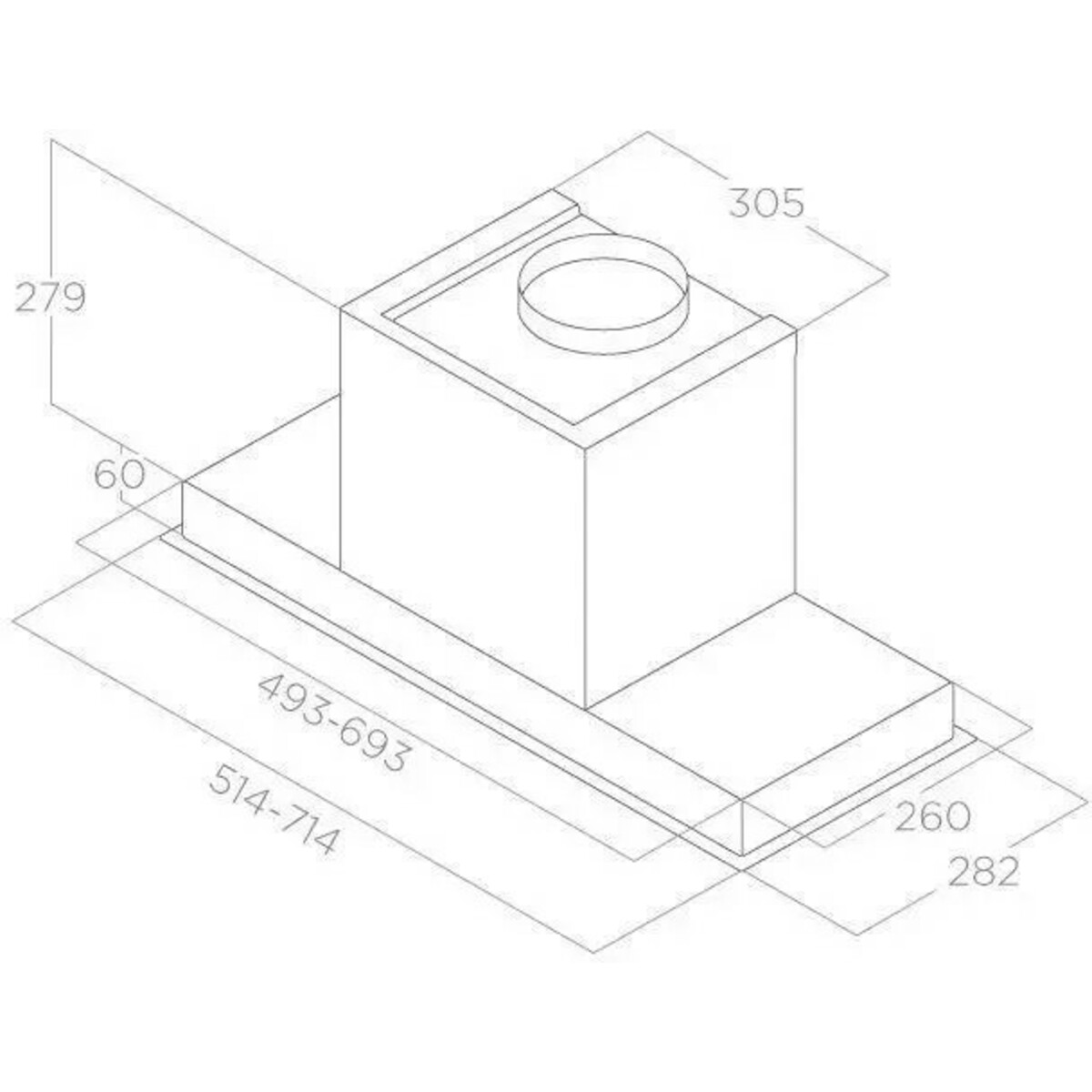 Вытяжка встраиваемая Elica Hidden 2.0 IX/A/60 (Цвет: Inox)