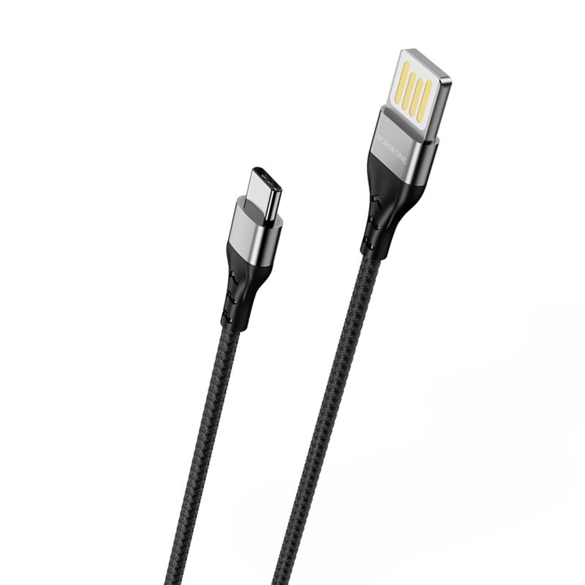 Кабель Borofone Tasteful Charging 3A USB to Type-C Cable 1.2m, черный
