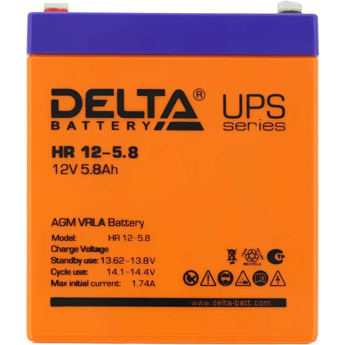 Батарея для ИБП Delta BATTERY HR 12-5.8 12В 5.8Ач