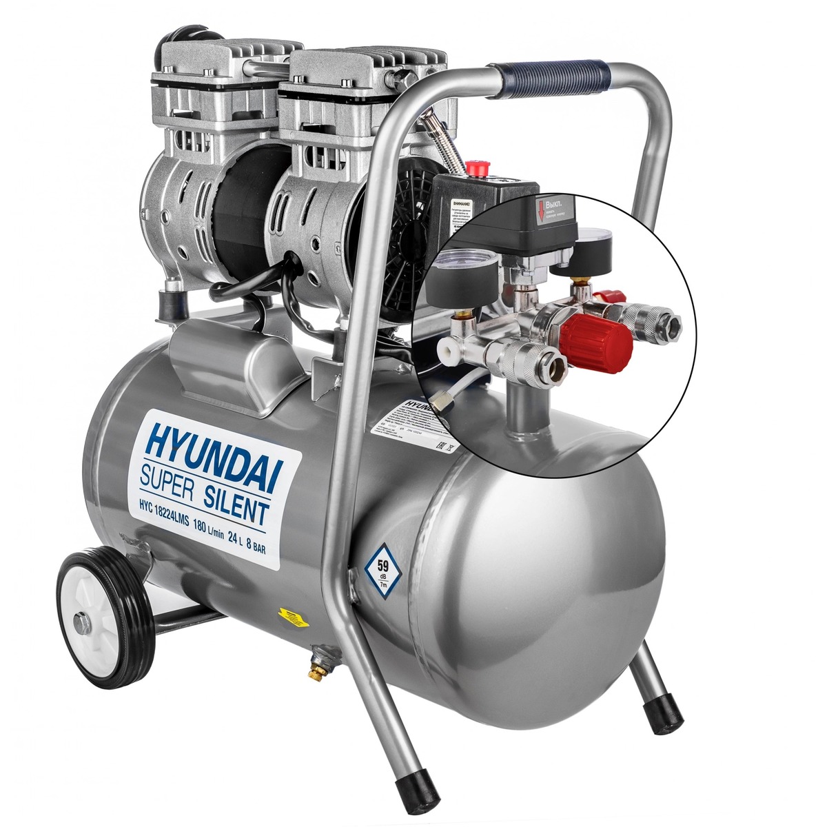 Компрессор поршневой Hyundai HYC 18224LMS (Цвет: Silver)