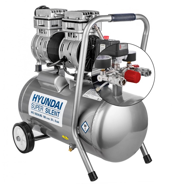 Компрессор поршневой Hyundai HYC 18224LMS (Цвет: Silver) Компрессор поршневой Hyundai HYC 18224LMS (Цвет: Silver)