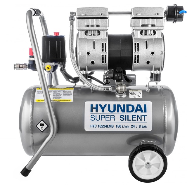 Компрессор поршневой Hyundai HYC 18224LMS (Цвет: Silver) Компрессор поршневой Hyundai HYC 18224LMS (Цвет: Silver)