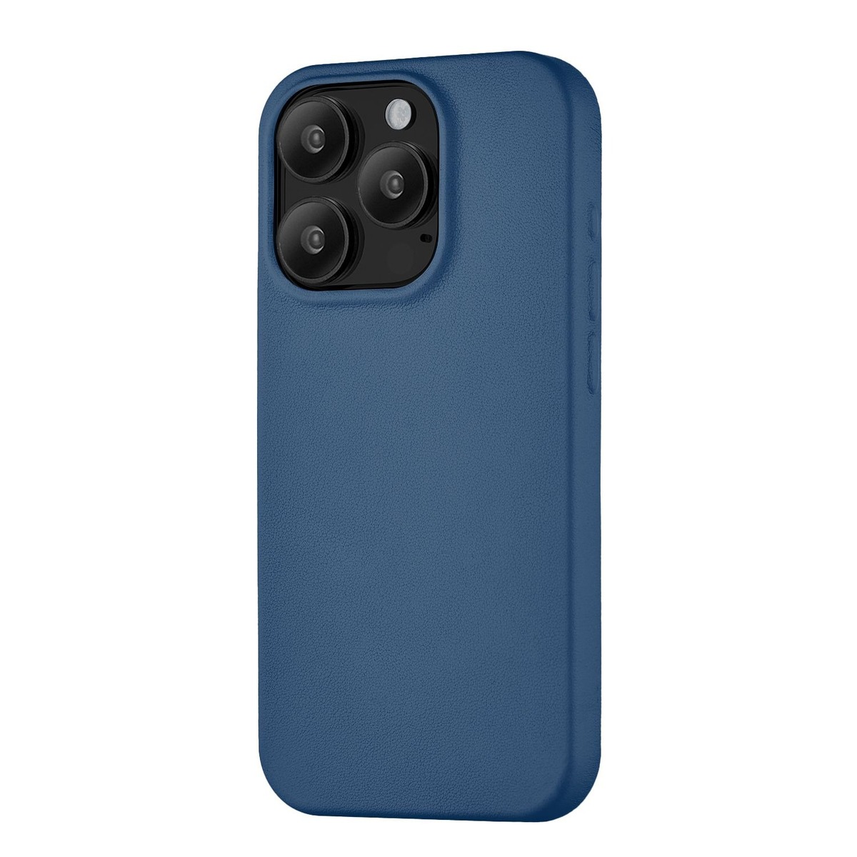 Чехол-накладка uBear Capital Leather Mag Case для смартфона Apple iPhone 15 Pro (Цвет: Dark Blue)