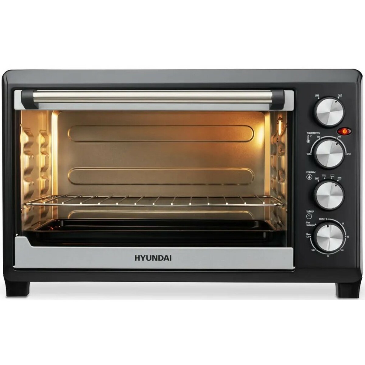 Мини-печь Hyundai MIO-HY075 (Цвет: Silver / Black)