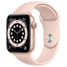 Умные часы Apple Watch Series 6 GPS 44mm Aluminum Case with Sport Band (Цвет: Gold/Pink Sand)