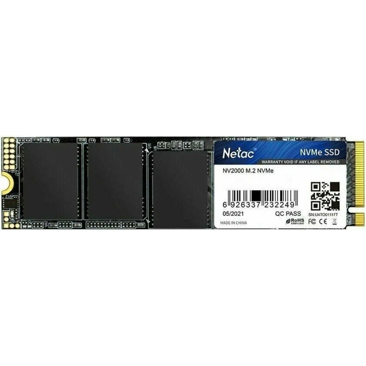 Накопитель SSD Netac 256Gb M.2 2280 NVME NT01NV2000-256-E4X 