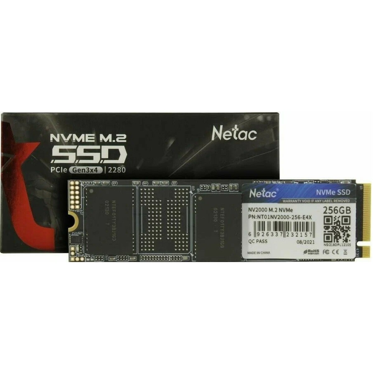 Накопитель SSD Netac 256Gb M.2 2280 NVME NT01NV2000-256-E4X 