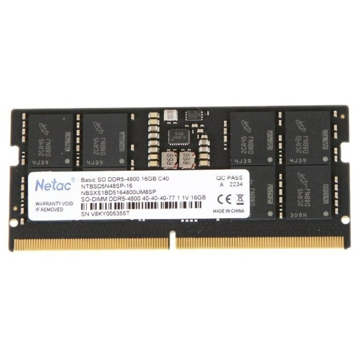 Память DDR5 16Gb 4800Mhz Netac NTBSD5N48SP-16