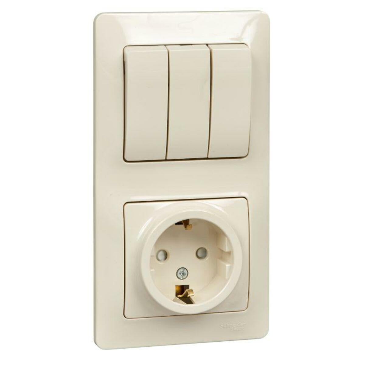 Блок Schneider Electric GSL000278 Glossa (Цвет: Beige)