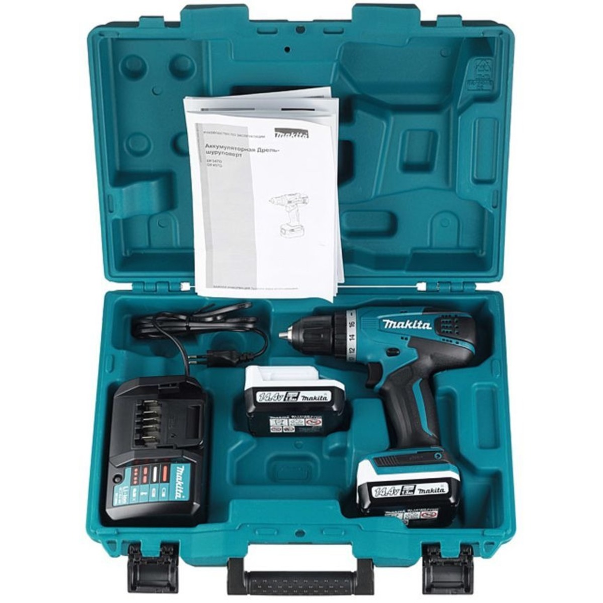 Дрель-шуруповерт Makita DF347DWEX9 (Цвет: Blue)