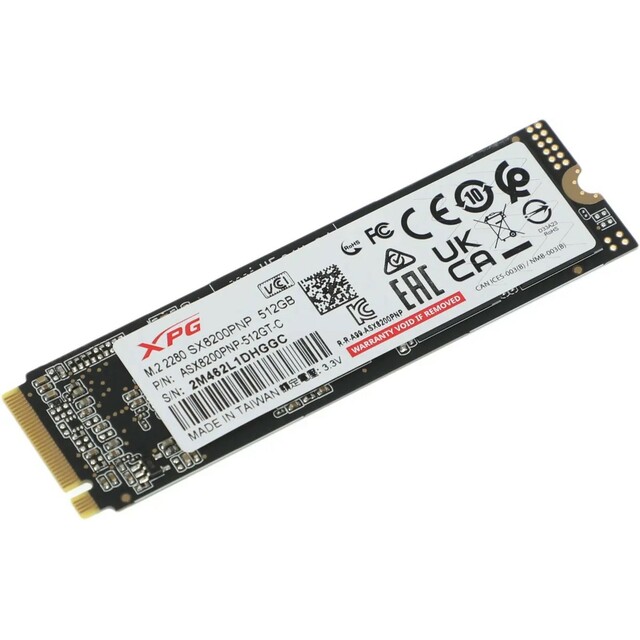 Накопитель SSD A-Data PCI-E 3.0 x4 512Gb ASX8200PNP-512GT-C XPG SX8200 Pro