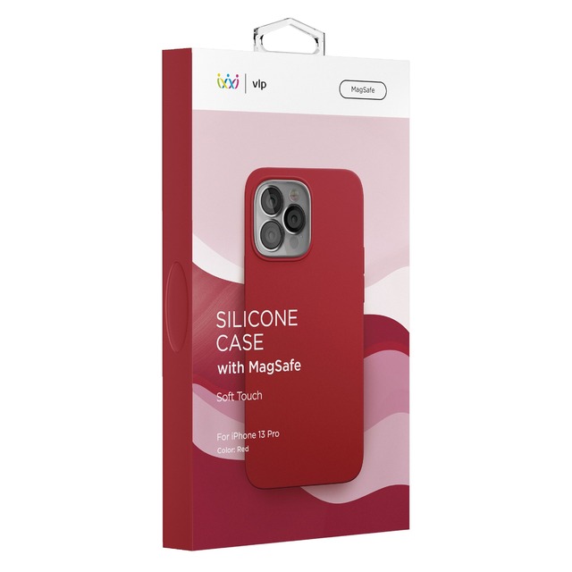 Чехол-накладка VLP Silicone Case with MagSafe для смартфона Apple iPhone 13 Pro (Цвет: Red)