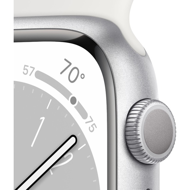 Умные часы Apple Watch Series 8 41mm Cellular Aluminum Case with Sport Band (Цвет: Silver / White)