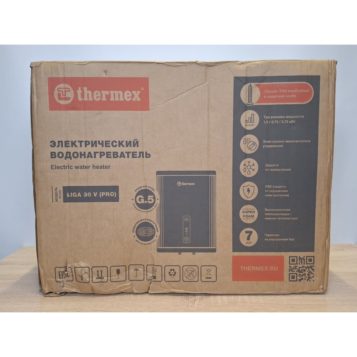 Водонагреватель Thermex Liga 30 V (pro) (Цвет: Gray)