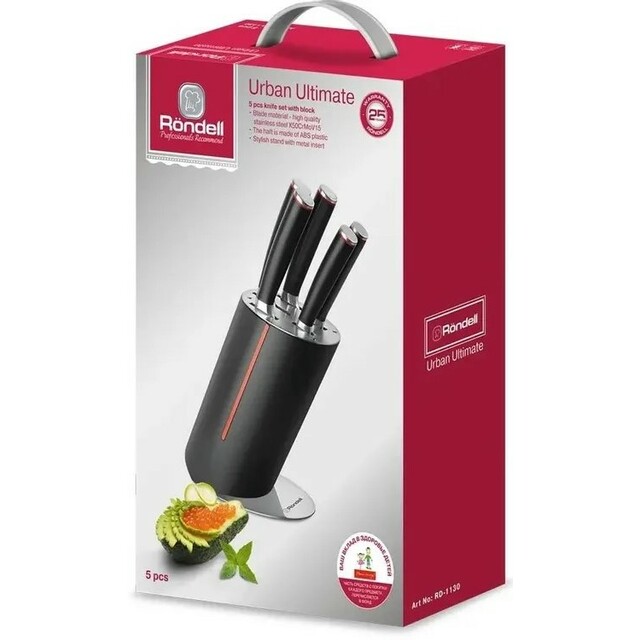 Набор кухонных ножей Rondell Urban Ultimate RD-1130 (Цвет: Black/Red)