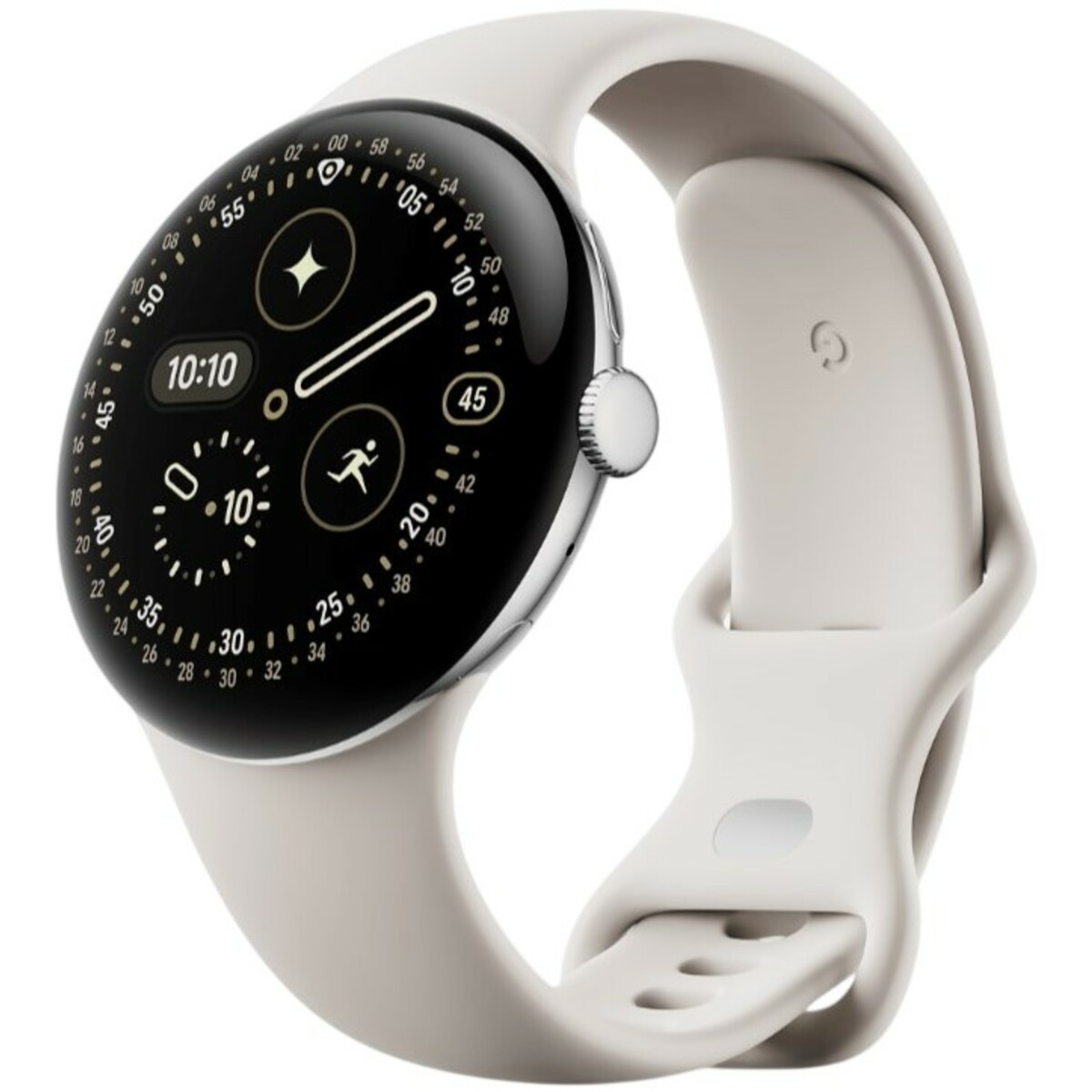 Умные часы Google Pixel Watch 4 45mm (Цвет: Polished Silver / Porcelain)