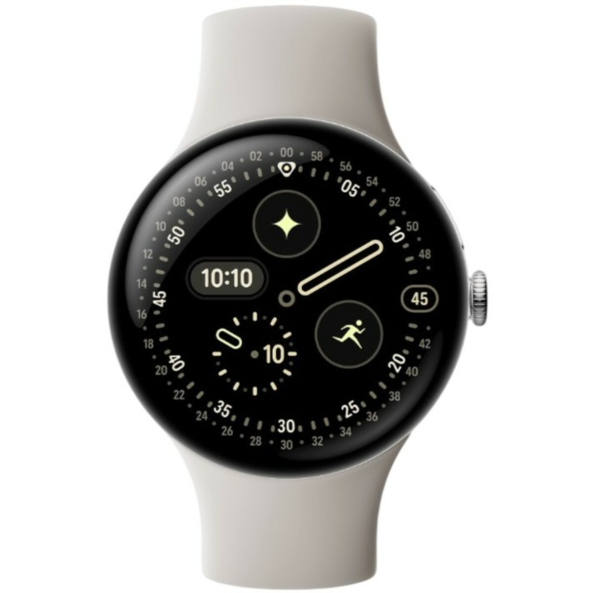 Умные часы Google Pixel Watch 4 45mm (Цвет: Polished Silver / Porcelain)