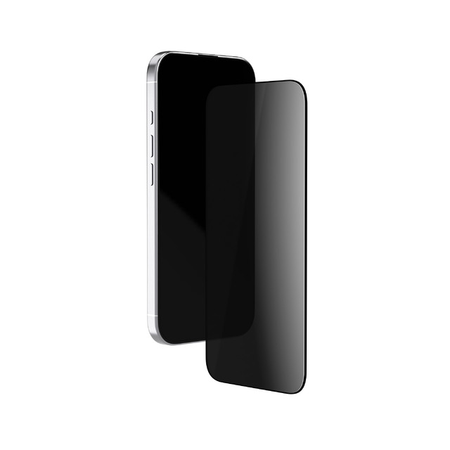 Стекло защитное 2.5D VLP Privacy Glass для iPhone 17 / 17 Pro / 16 Pro, с черной рамкой