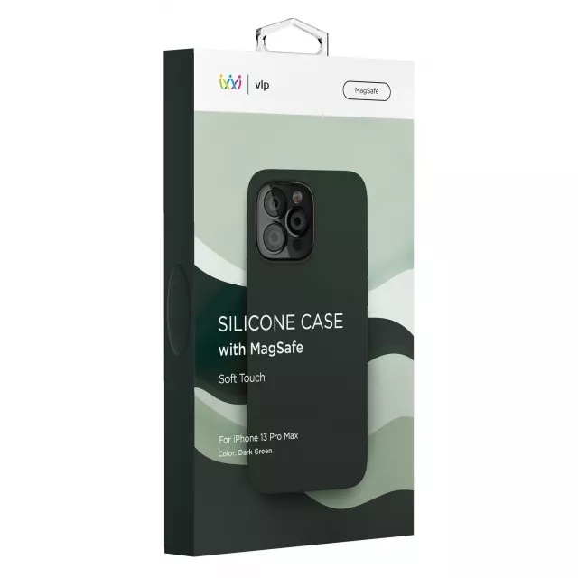 Чехол-накладка VLP Silicone Case with MagSafe для смартфона Apple iPhone 13 Pro Max (Цвет: Dark Green)