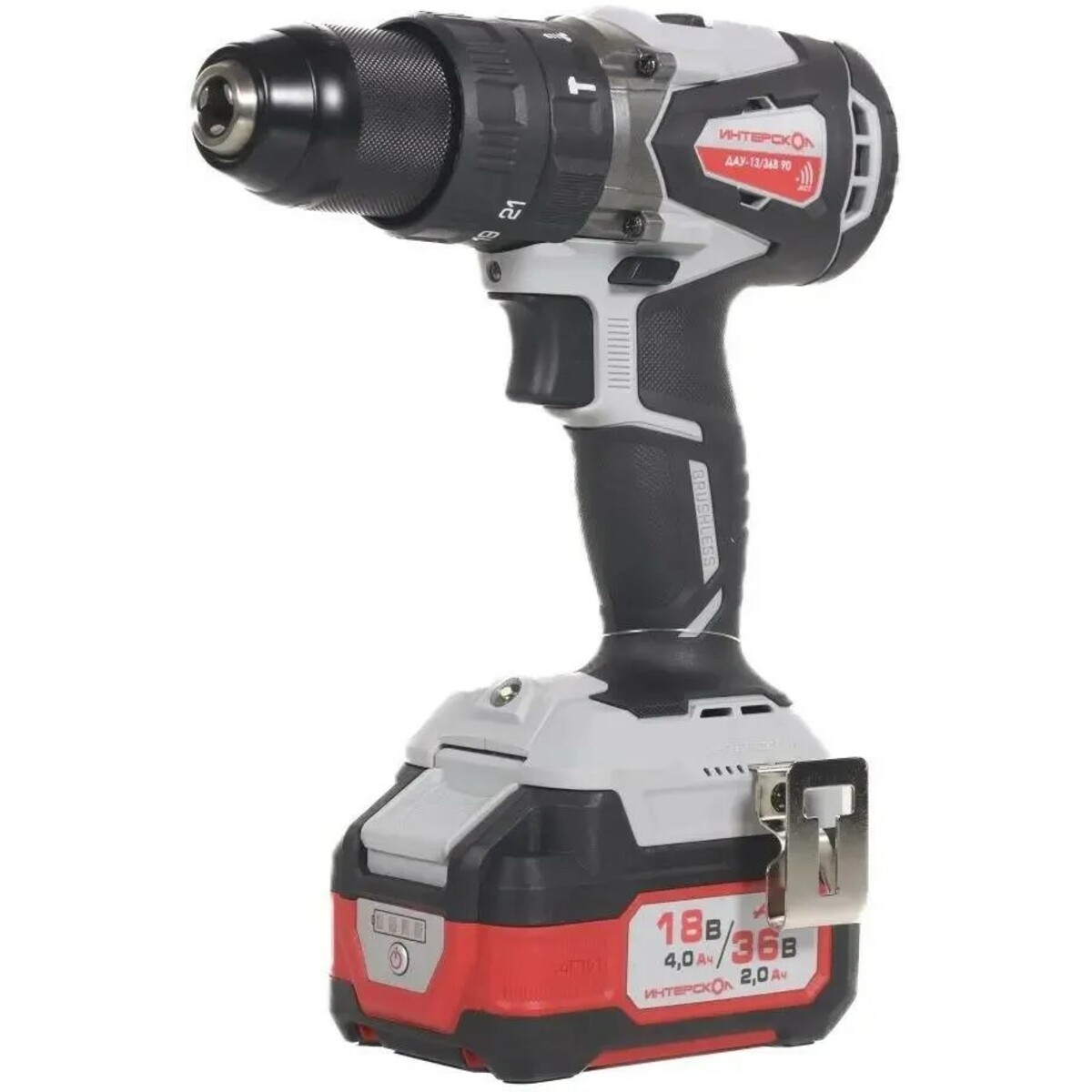 Дрель-шуруповерт Интерскол ДАУ-13 / 36В (Цвет: Gray / Black)