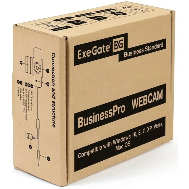 Веб-камера Exegate BusinessPro C922 FullHD Tripod, черный
