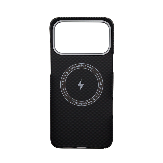 Чехол-накладка Comma Woven Series Kevlar Magnetic ShockProof Case(Panda) для iPhone 17 Pro Max (Цвет: Black)