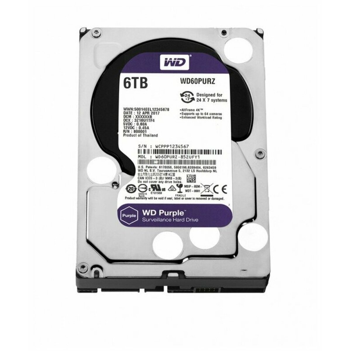 Жесткий диск WD Purple 6ТБ WD63PURZ