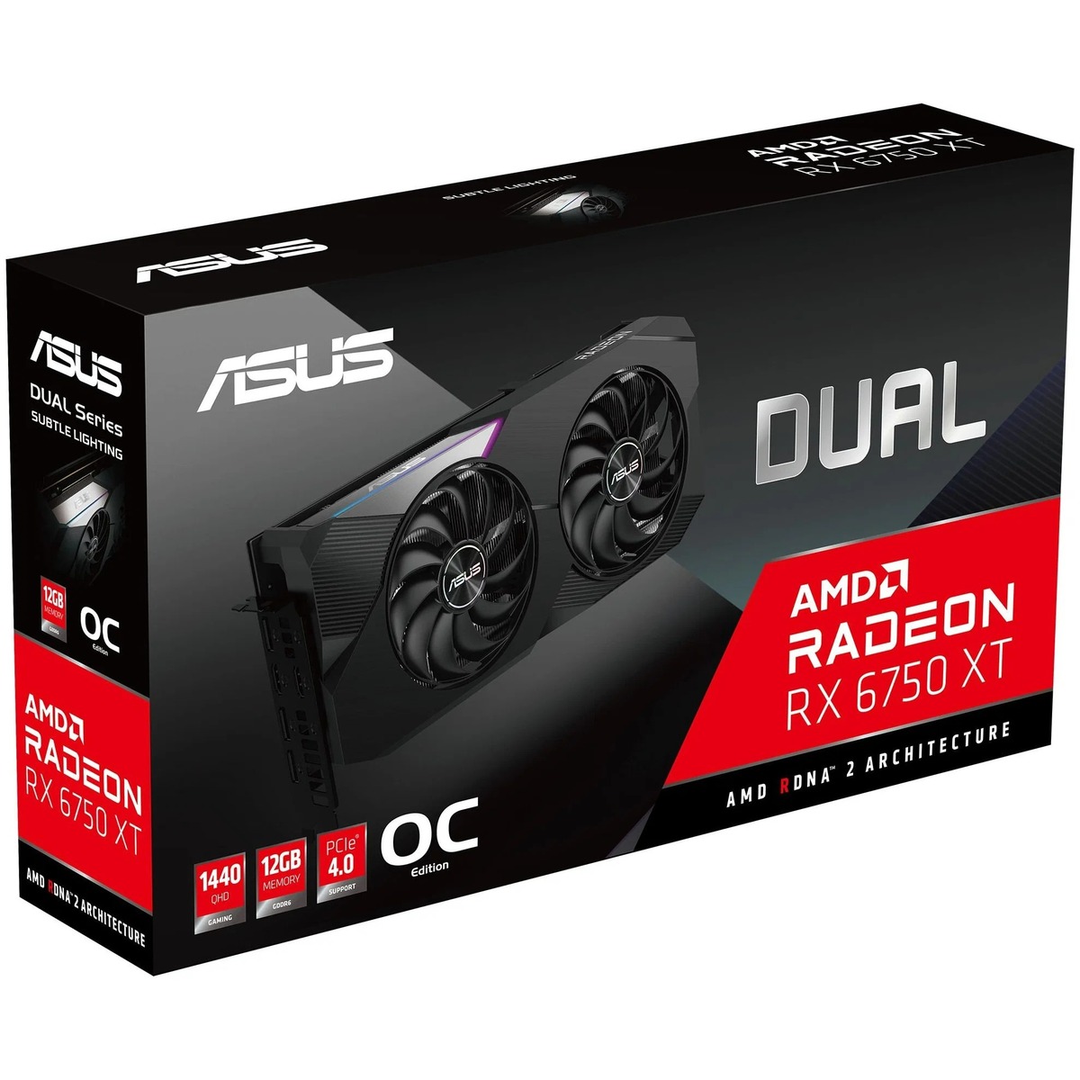 Видеокарта ASUS Radeon RX 6750 XT Dual OC 12Gb (DUAL-RX6750XT-O12G)