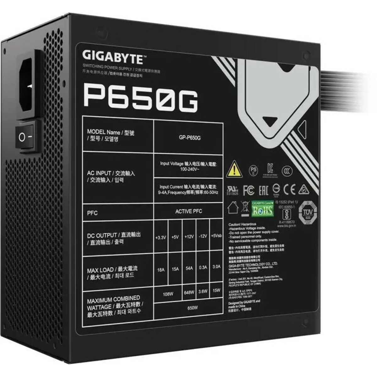 Блок питания Gigabyte ATX 650W GP-P650G 