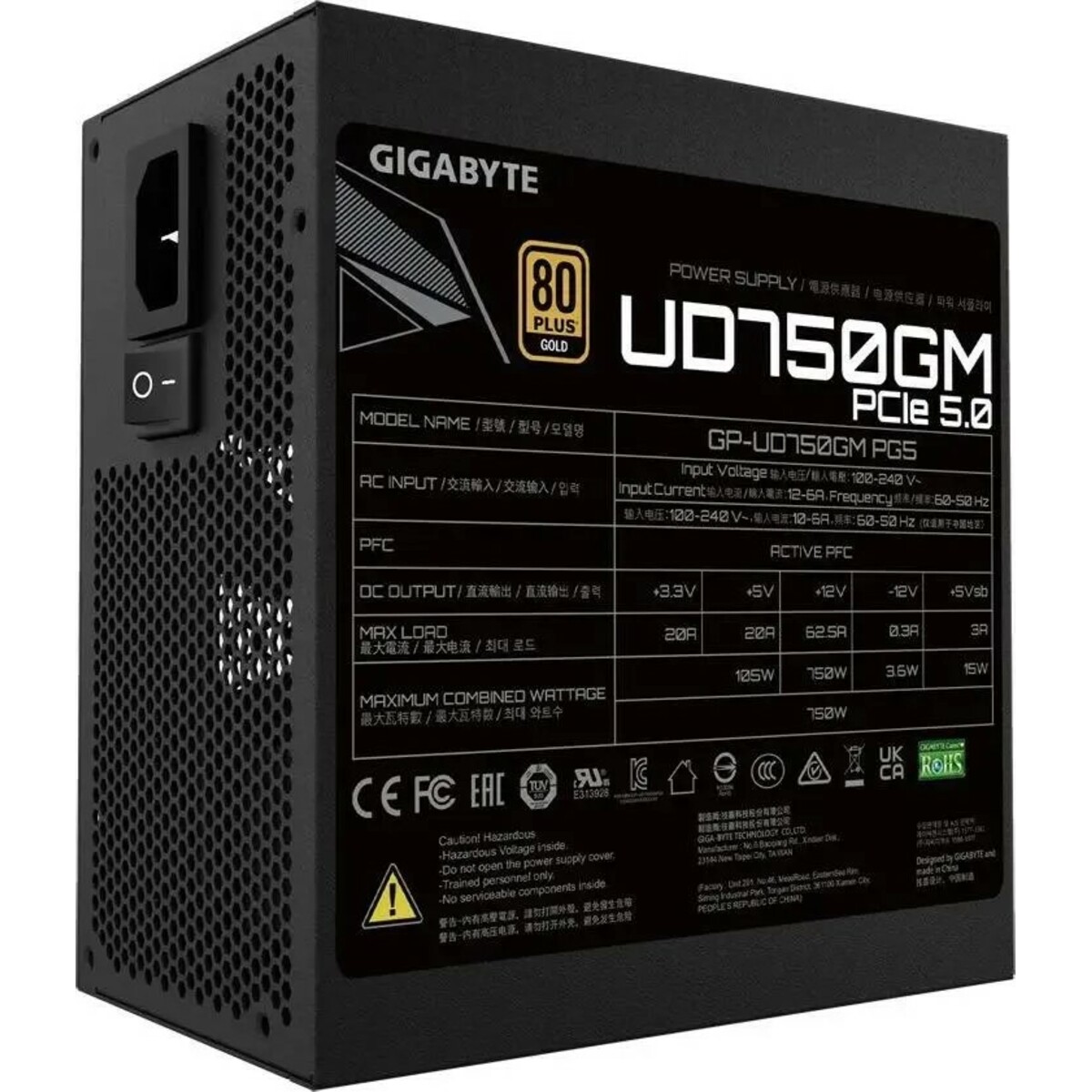 Блок питания Gigabyte ATX 750W GP-UD750GM PG5