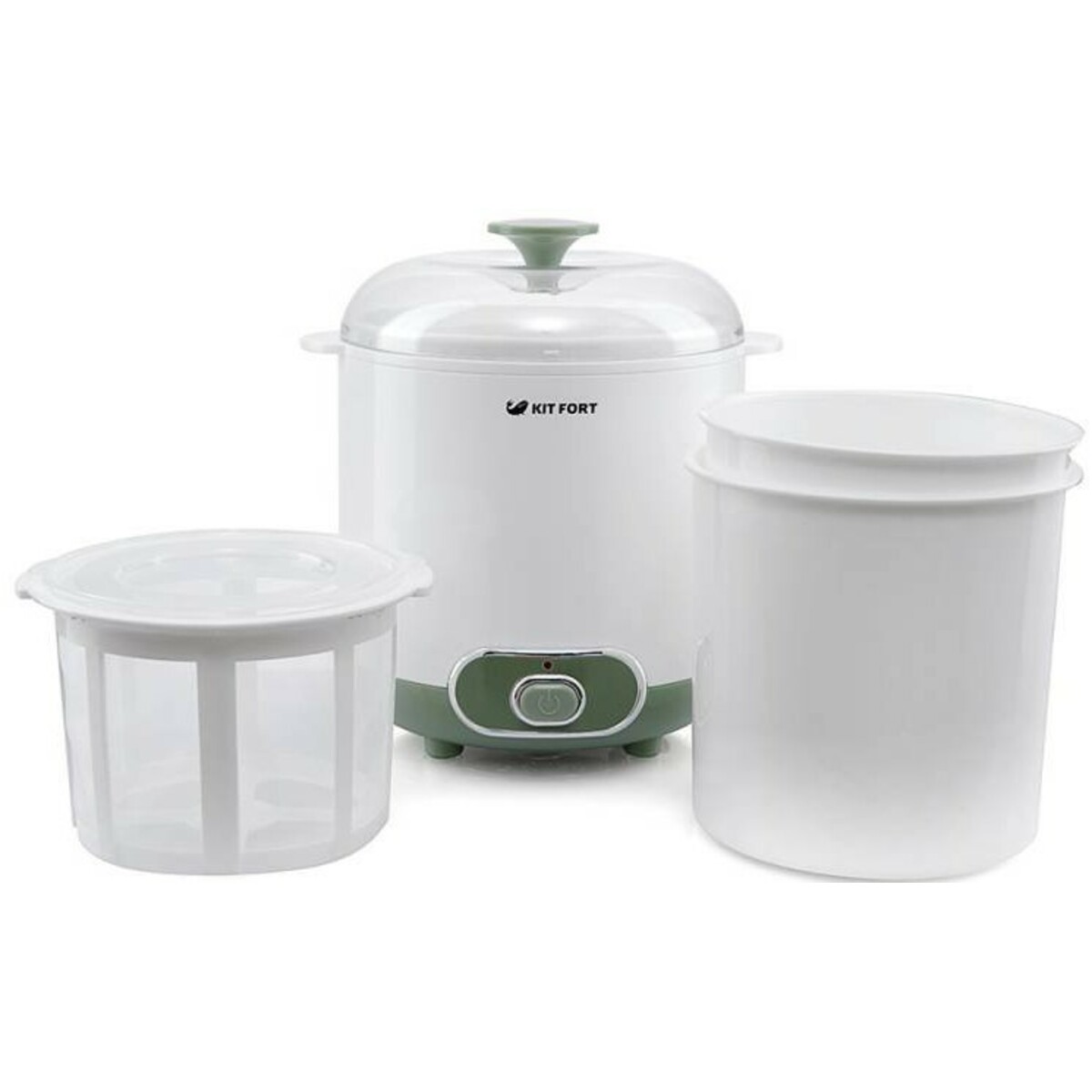 Йогуртница Kitfort KT-2005 (Цвет: White / Green)