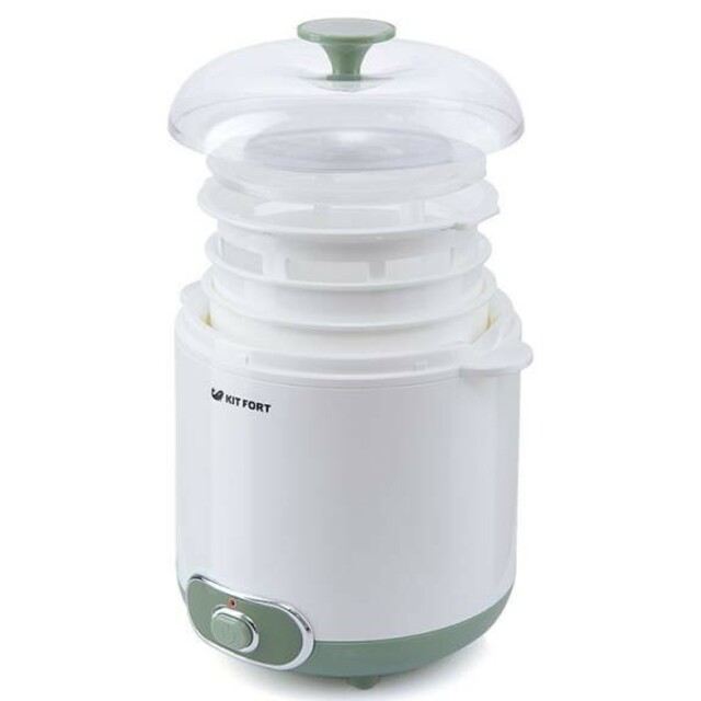 Йогуртница Kitfort KT-2005 (Цвет: White / Green)