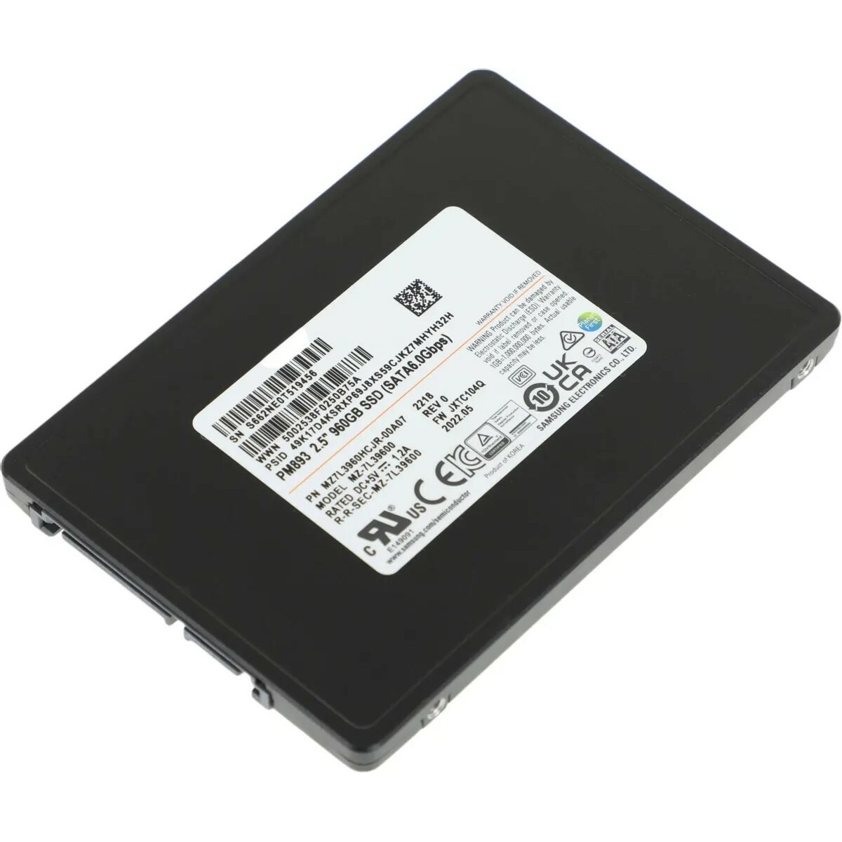 Накопитель SSD Samsung SATA III 960Gb MZ7L3960HCJR-00A07 