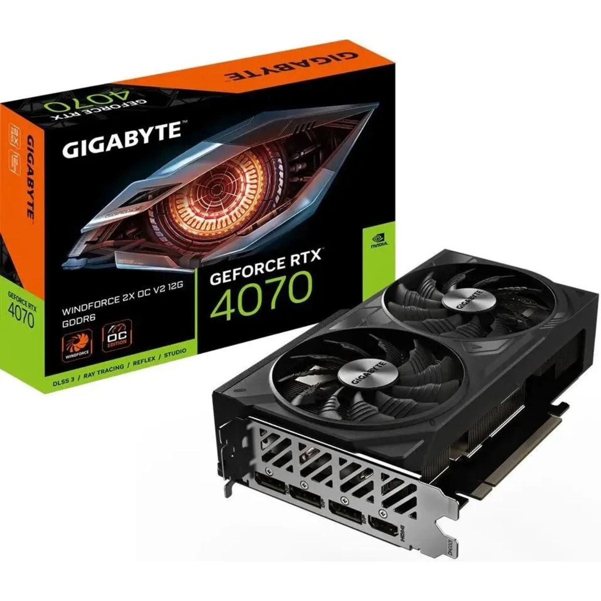 Видеокарта GIGABYTE GeForce RTX 4070 WINDFORCE 2X OC V2 12G (GV-N4070WF2OCV2-12GD)