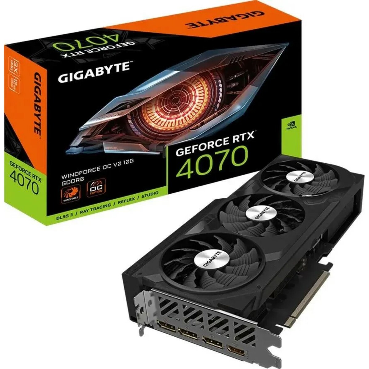 Видеокарта GIGABYTE GeForce RTX 4070 WINDFORCE OC V2 12G (GV-N4070WF3OCV2-12GD)