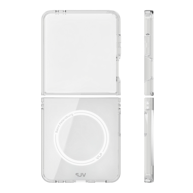 Чехол-накладка VLP Puro Case с MagSafe для Samsung Galaxy Z Flip 8, прозрачный