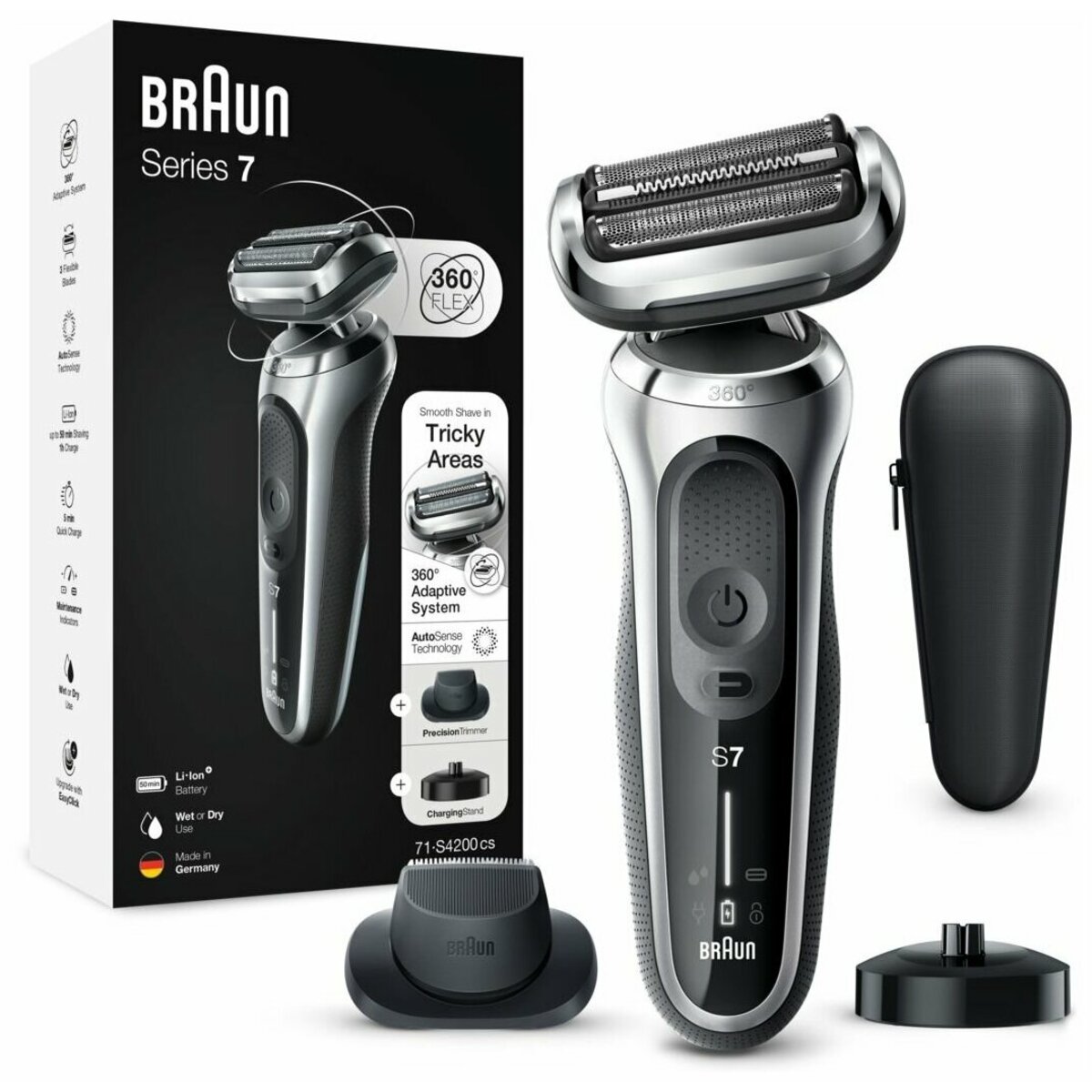 Бритва сетчатая Braun Series 7 71-S4200cs (Цвет: Black/Silver)