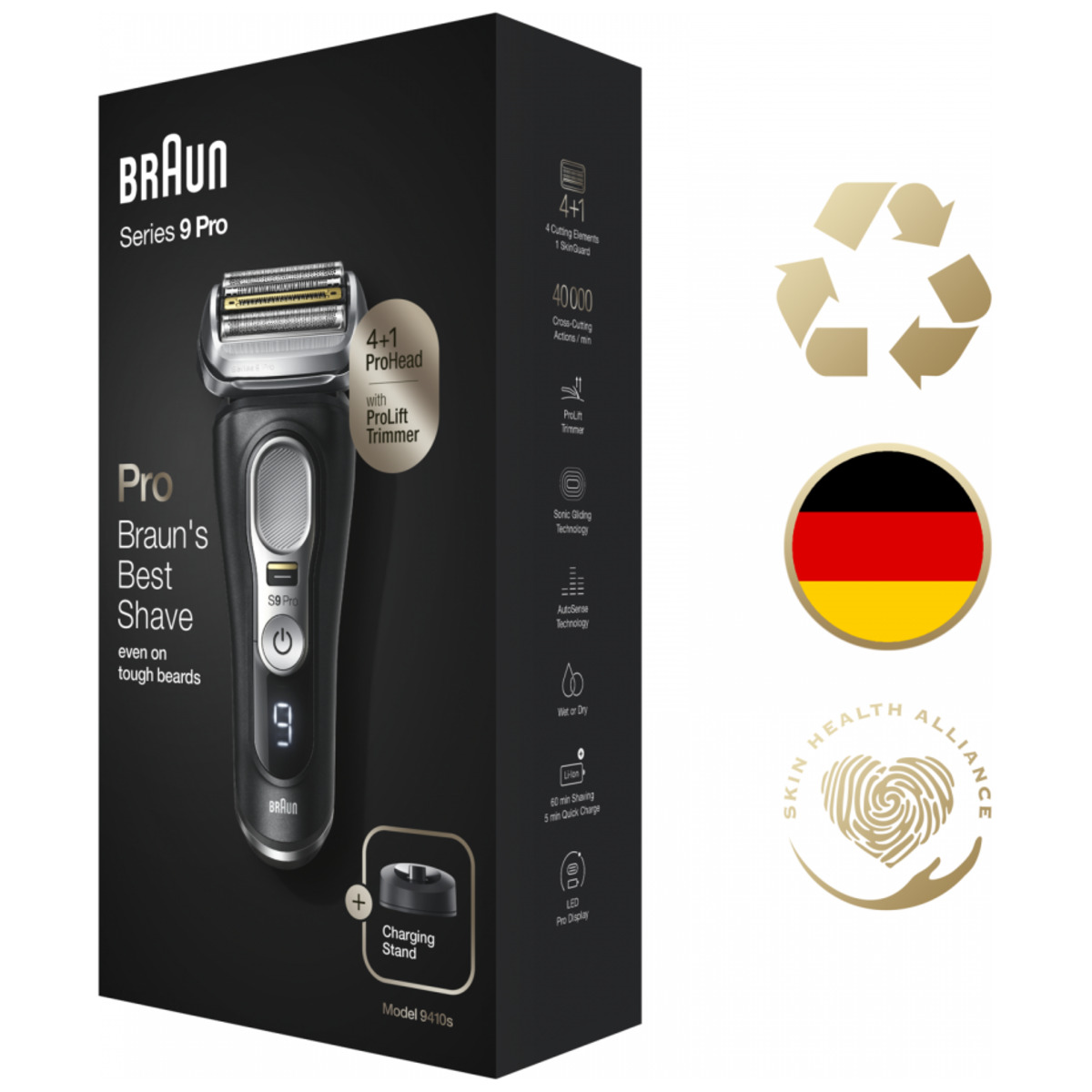 Бритва сетчатая Braun Series 9 pro 9410s, черный