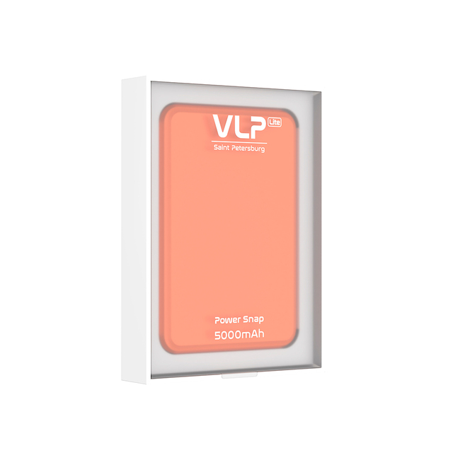 Внешний аккумулятор VLP LITE Power Snap 5000 mAh, 3A, MagSate, USB-C, оранжевый