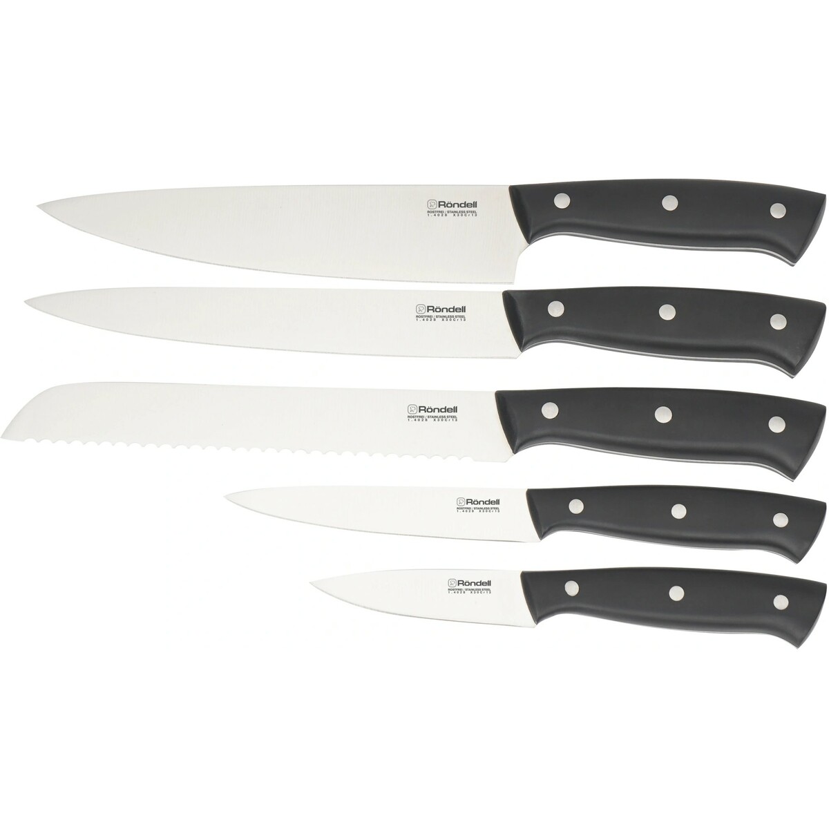 Набор кухонных ножей Rondell Dual RD-1943, черный