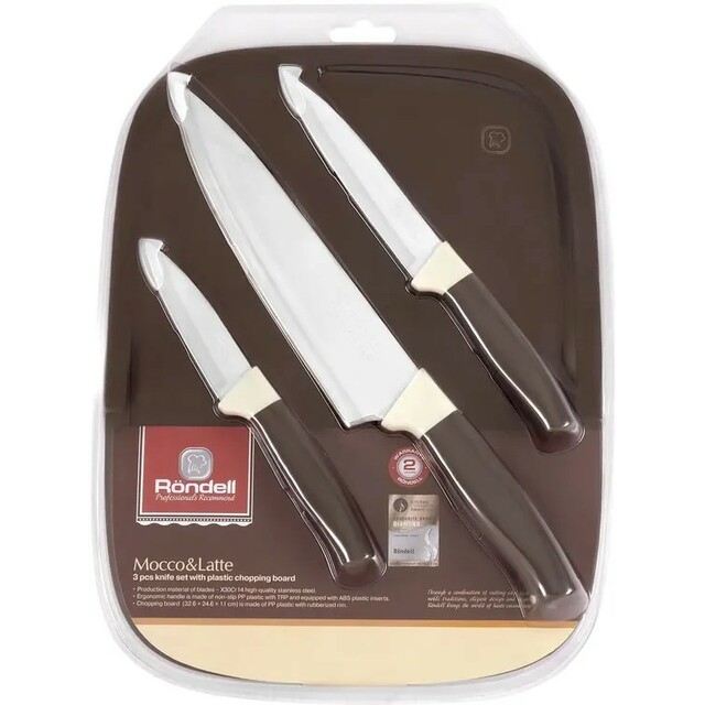 Набор кухонных ножей Rondell Mocco&Latte RD-1944 (Цвет: Brown)