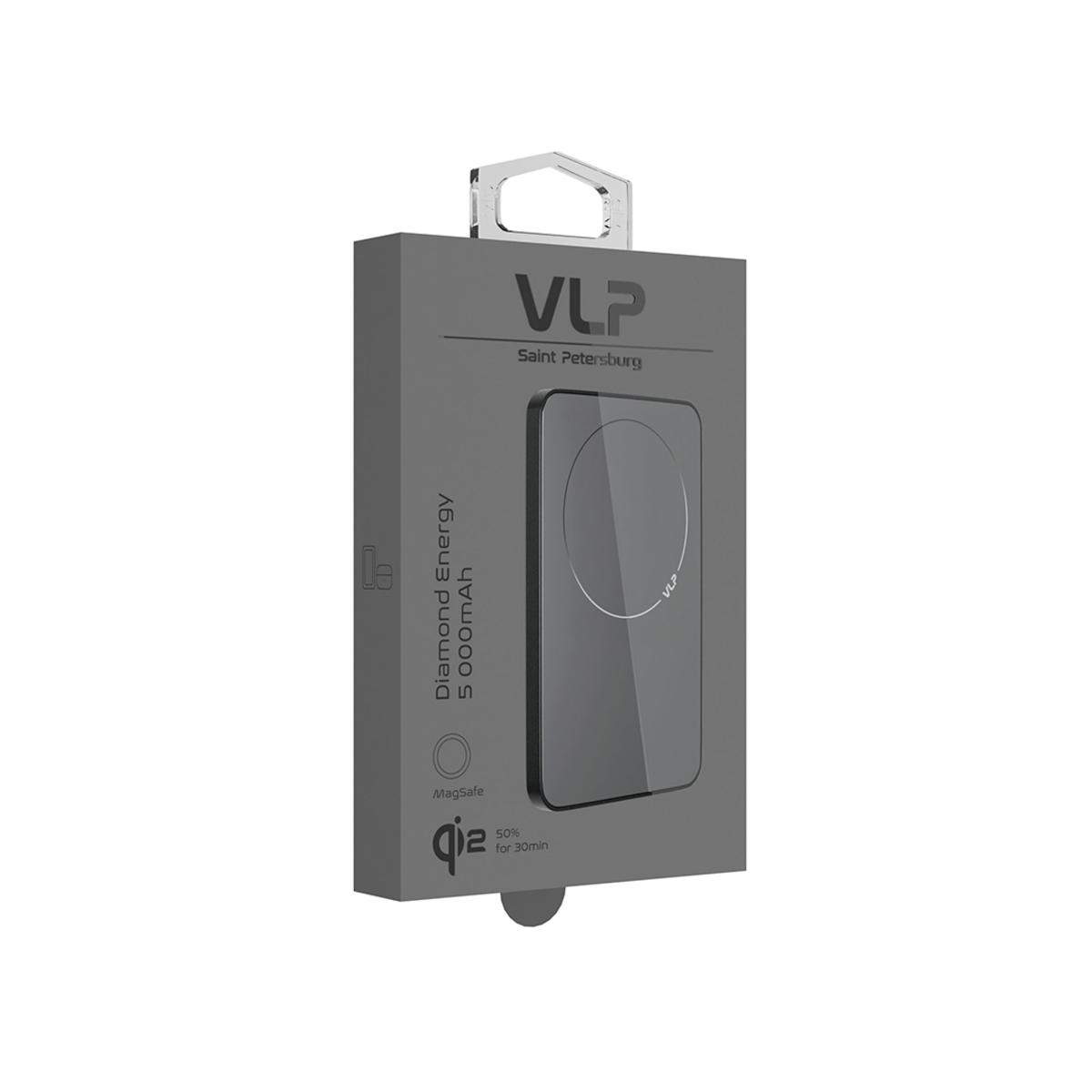 Внешний аккумулятор VLP Diamond Energy MagSafe Qi2 5000mAh, чёрный титан