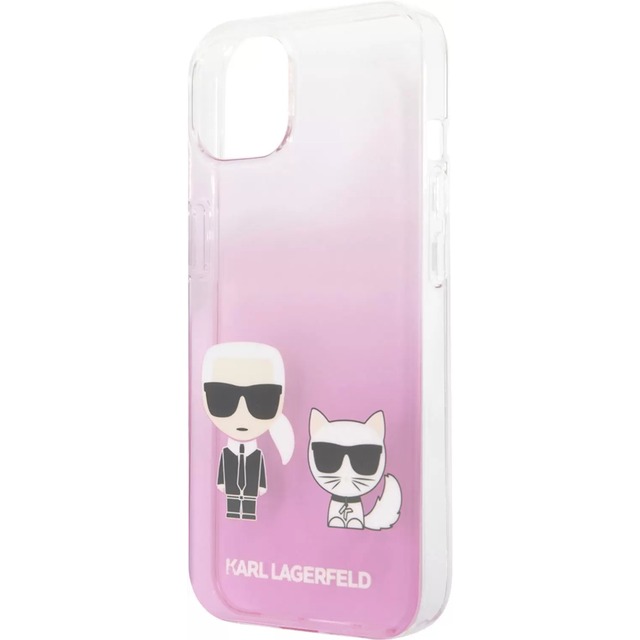 Чехол-накладка KarlLagerfeld Hard Case Ikonik + Choupette Transparent для смартфона Apple iPhone 13 (Цвет: Rose)