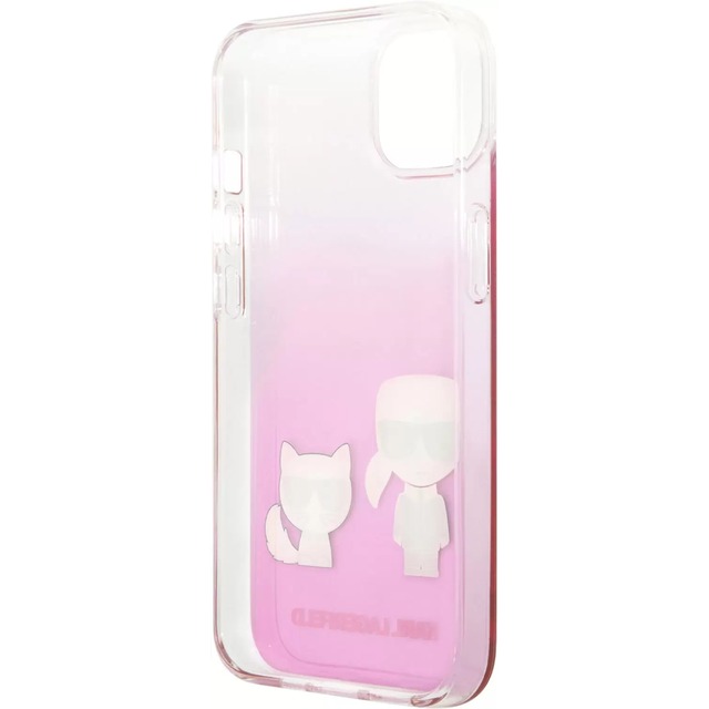 Чехол-накладка KarlLagerfeld Hard Case Ikonik + Choupette Transparent для смартфона Apple iPhone 13 (Цвет: Rose)