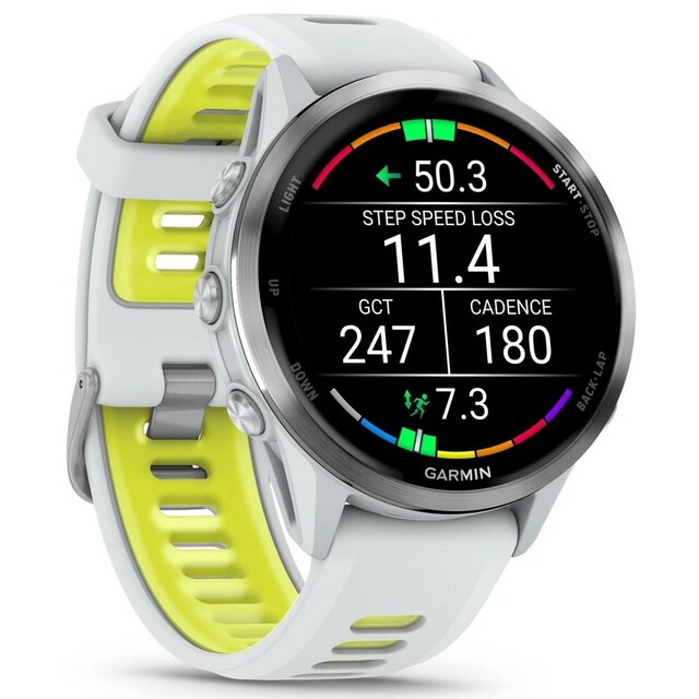 Умные часы Garmin Forerunner 970 47mm (Цвет: Whitestone/Amp Yellow)