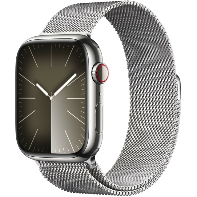 Умные часы Apple Watch Series 9 45mm Cellular Stainless Steel Case with Milanese Loop (Цвет: Silver)