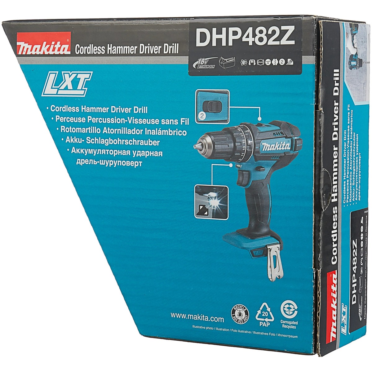 Дрель-шуруповерт Makita DHP482Z (Цвет: Blue)