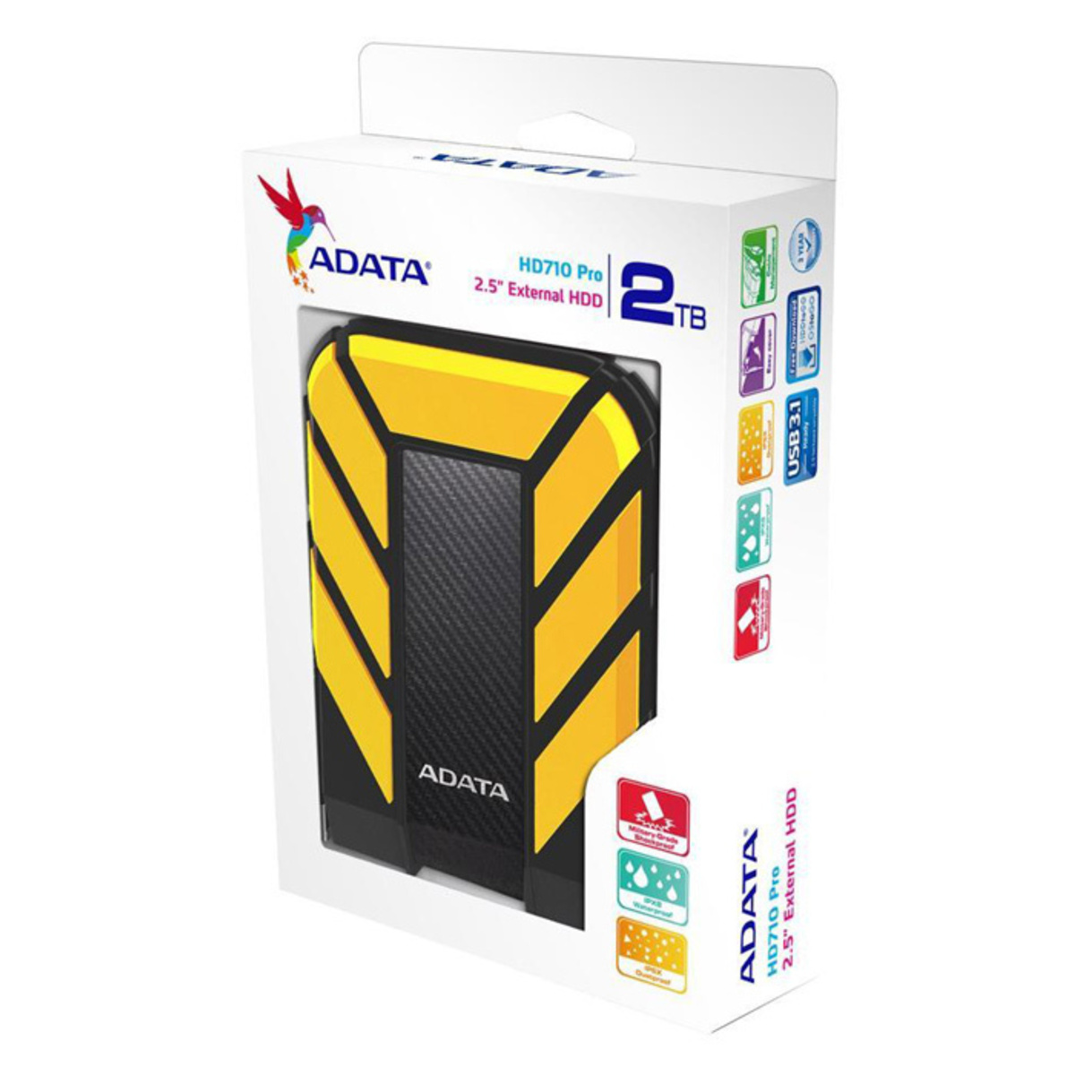 Жесткий диск A-Data USB 3.1 2Tb AHD710P-2TU31-CYL HD710Pro DashDrive Durable 2.5 (Цвет: Yellow)